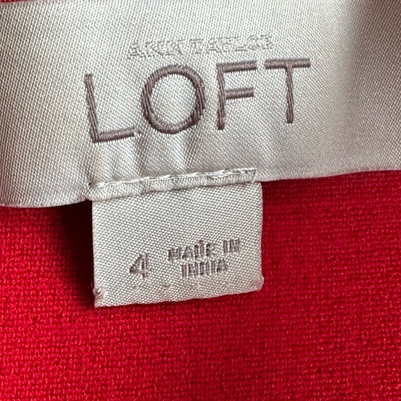 Loft Red Mod Midi Casual  Dress Thick Material Closure Zipper In Back. Sz 4. - Picture 7 of 11